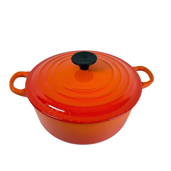 Le Creuset #20 Orange Flame Ombre Cast Iron Dutch Oven With Lid